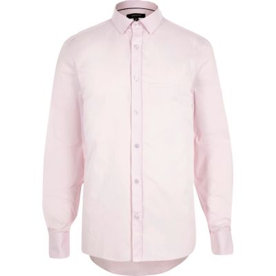 Light pink double cuff slim fit shirt